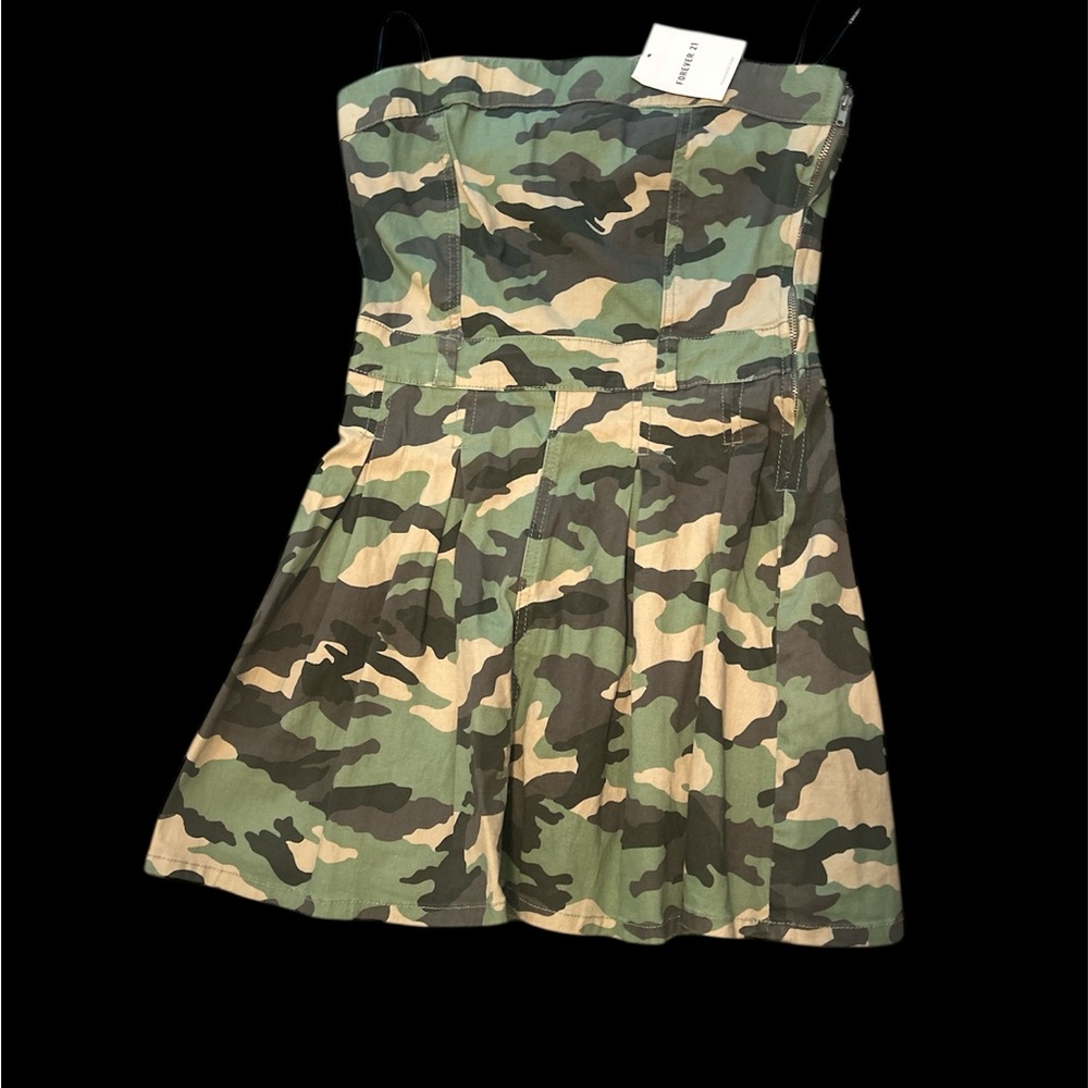 Camouflage Strapless Dress